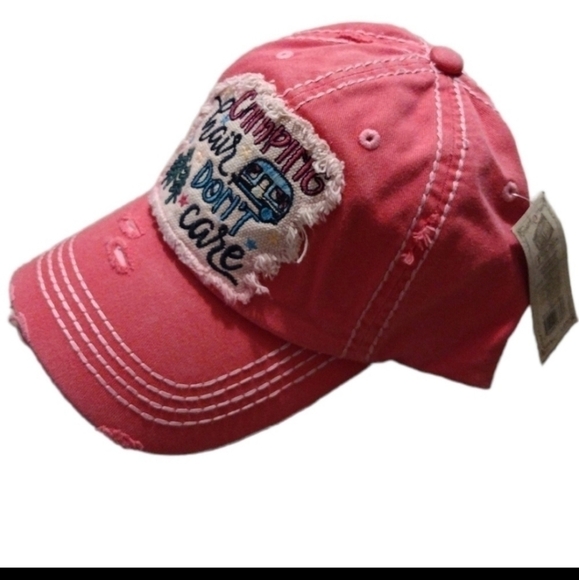 Camping Hair Don't Care Distressed Cap - Picture 2 of 2